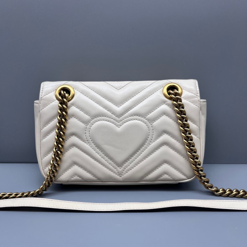 Gucci Matelasse Mini GG Marmont Calfskin White
