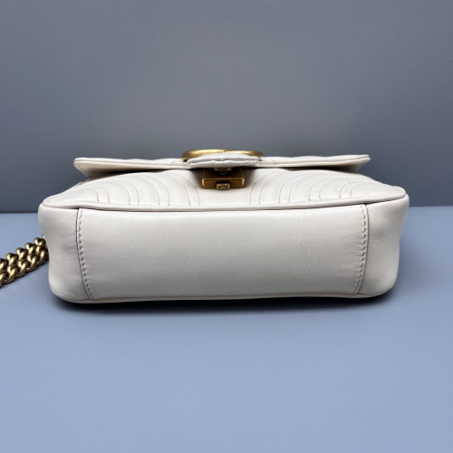Gucci Matelasse Mini GG Marmont Calfskin White