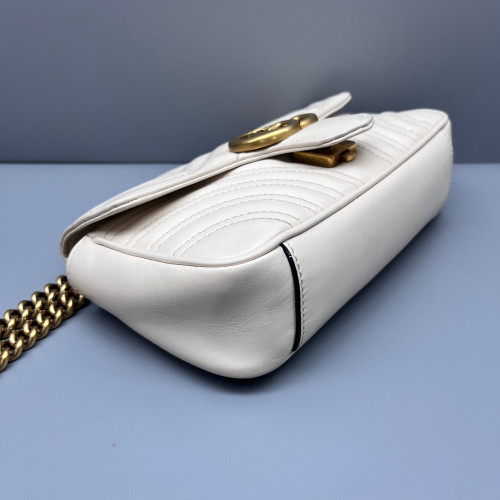 Gucci Matelasse Mini GG Marmont Calfskin White