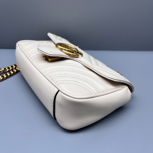 Gucci Matelasse Mini GG Marmont Calfskin White
