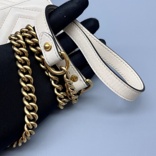 Gucci Matelasse Mini GG Marmont Calfskin White