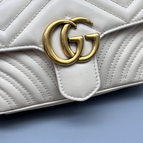 Gucci Matelasse Mini GG Marmont Calfskin White