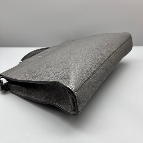 Fendi Small Peekaboo Fit Grained Calfskin Grey