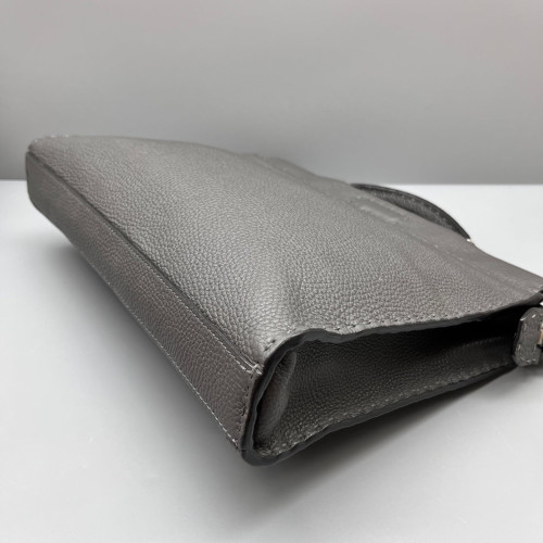Fendi Small Peekaboo Fit Grained Calfskin Grey