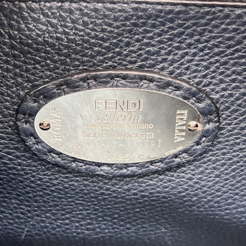 Fendi Small Peekaboo Fit Grained Calfskin Grey