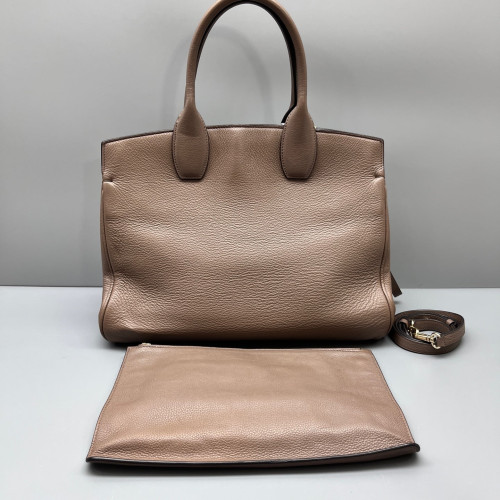 Salvatore Ferragamo Two-Way Bag Calfskin Dark Grey