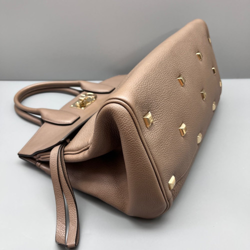 Salvatore Ferragamo Two-Way Bag Calfskin Dark Grey