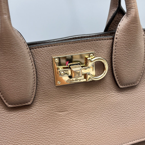 Salvatore Ferragamo Two-Way Bag Calfskin Dark Grey