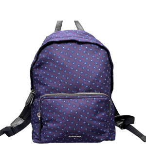 Burberry Backpack Canvas Calfskin Purple Blue Black