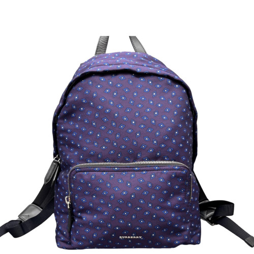 Burberry Backpack Canvas Calfskin Purple Blue Black