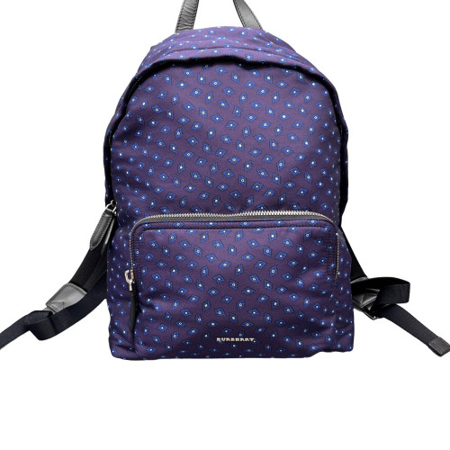 Burberry Backpack Canvas Calfskin Purple Blue Black