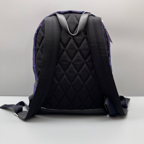 Burberry Backpack Canvas Calfskin Purple Blue Black