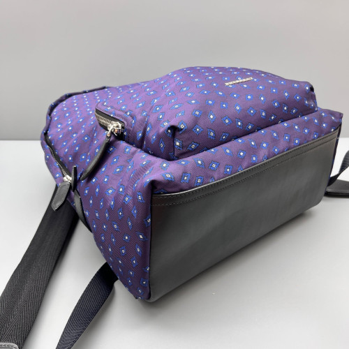 Burberry Backpack Canvas Calfskin Purple Blue Black