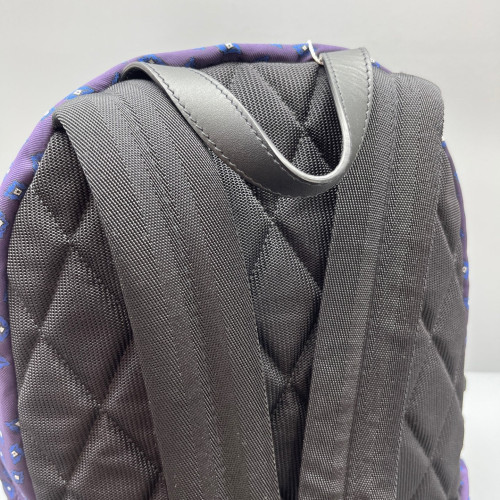 Burberry Backpack Canvas Calfskin Purple Blue Black