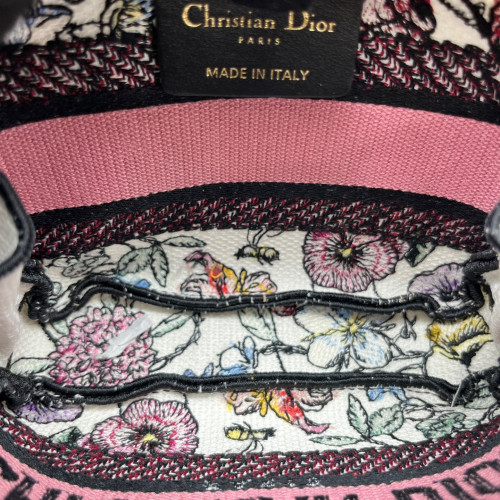 Dior Cannage Stitch Clutch Canvas White Pink Black