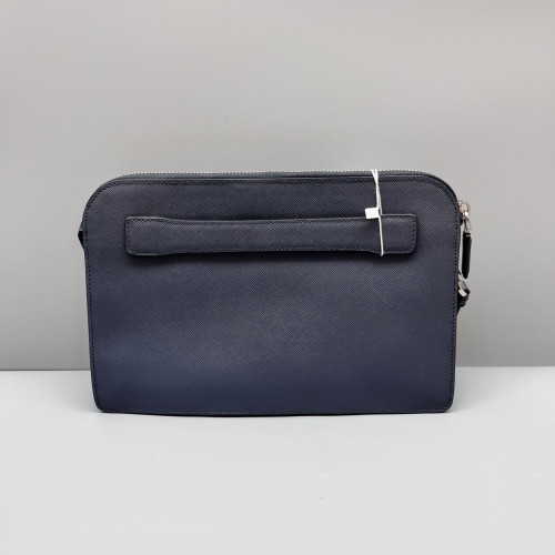 Prada Clutch Saffiano Calfskin Dark Blue