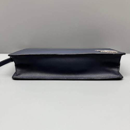 Prada Clutch Saffiano Calfskin Dark Blue