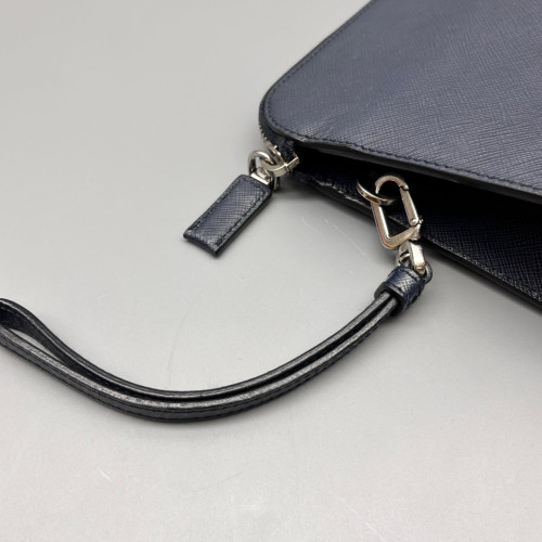 Prada Clutch Saffiano Calfskin Dark Blue