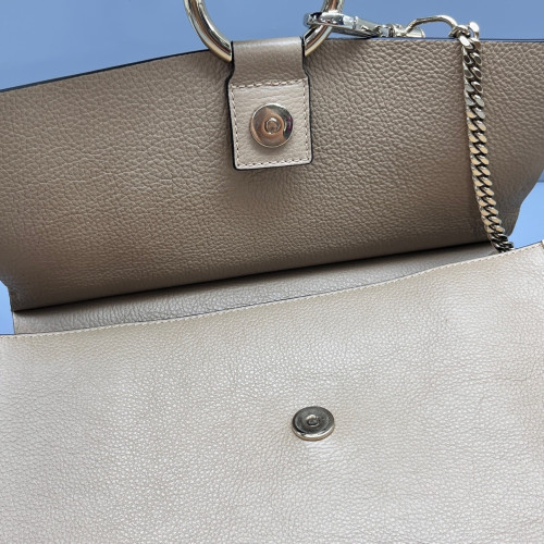 Chloe Medium Faye Day Shoulder Bag Calfskin Beige