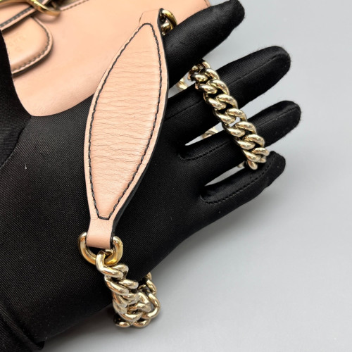 Gucci Medium Emily Chain Shoulder Bag GG Supreme Monogram Pink Brown Beige