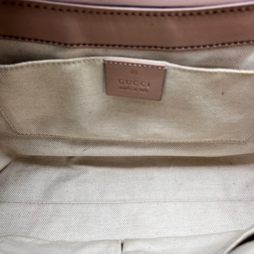 Gucci Medium Emily Chain Shoulder Bag GG Supreme Monogram Pink Brown Beige