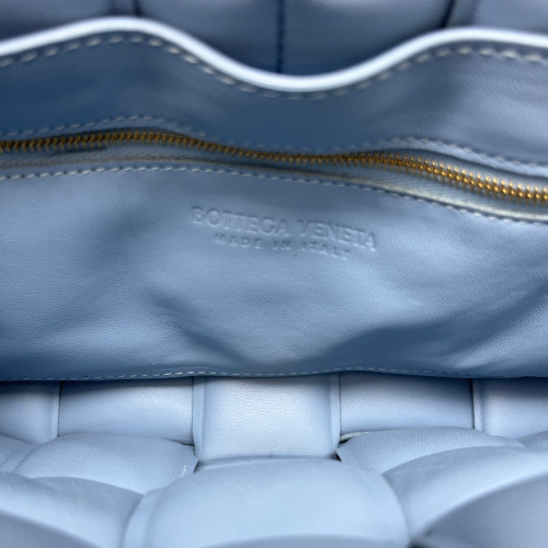 Bottega Veneta Small Padded Cassette Crossbody Bag Lambskin Maxi Intrecciato Light Blue
