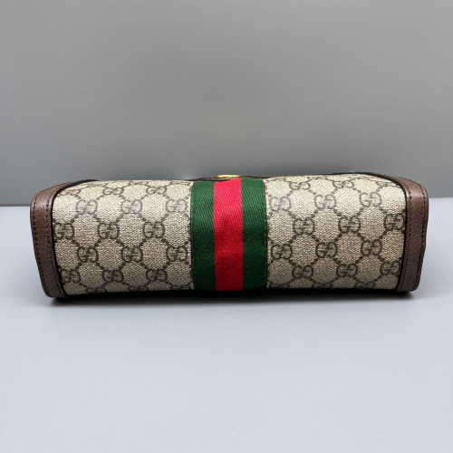 Gucci Web Small Ophidia Chain Shoulder Bag GG Supreme Monogram Beige Brown Green