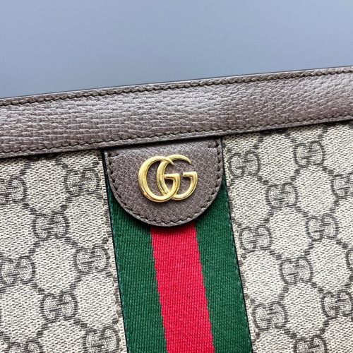 Gucci Web Small Ophidia Chain Shoulder Bag GG Supreme Monogram Beige Brown Green