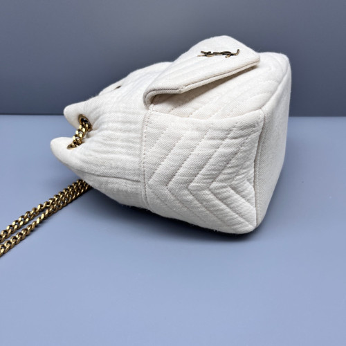 Yves Saint Laurent Chevron Bucket Canvas White
