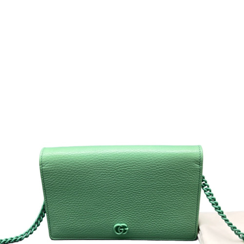Gucci GG Marmont Chain Wallet Calfskin Green