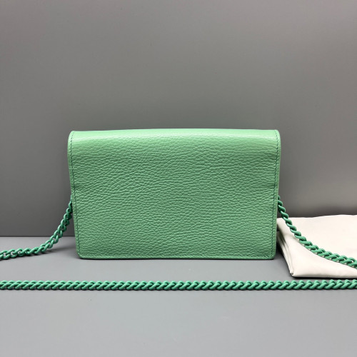 Gucci GG Marmont Chain Wallet Calfskin Green