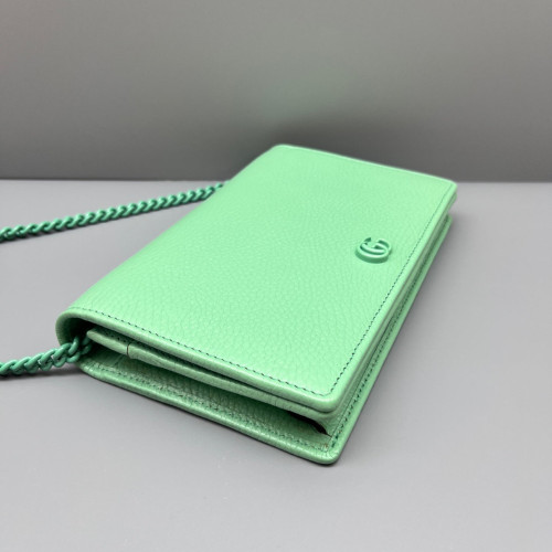 Gucci GG Marmont Chain Wallet Calfskin Green