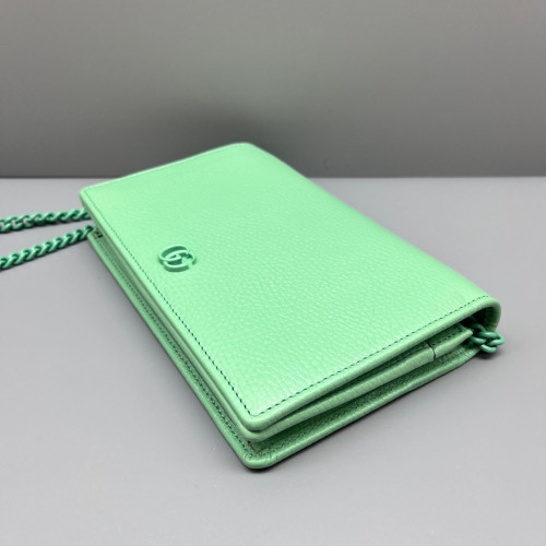 Gucci GG Marmont Chain Wallet Calfskin Green