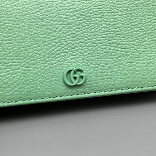 Gucci GG Marmont Chain Wallet Calfskin Green