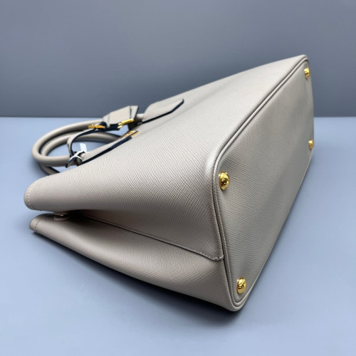 Prada Large Double Bag Saffiano Calfskin Grey