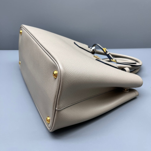 Prada Large Double Bag Saffiano Calfskin Grey