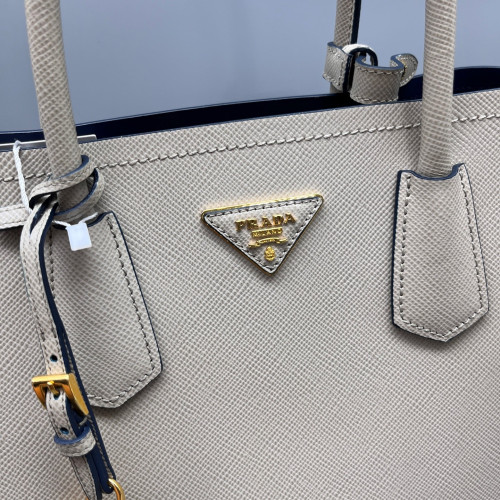 Prada Large Double Bag Saffiano Calfskin Grey