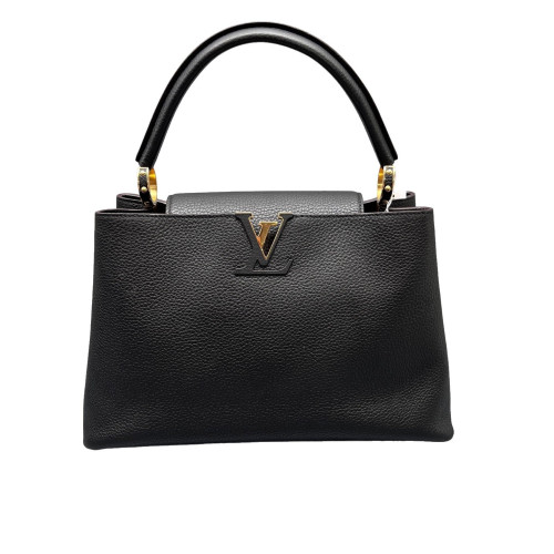 Louis Vuitton Capucines MM Grained Calfskin Black