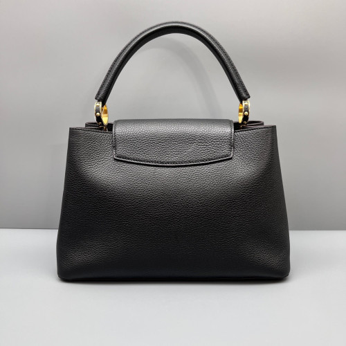 Louis Vuitton Capucines MM Grained Calfskin Black