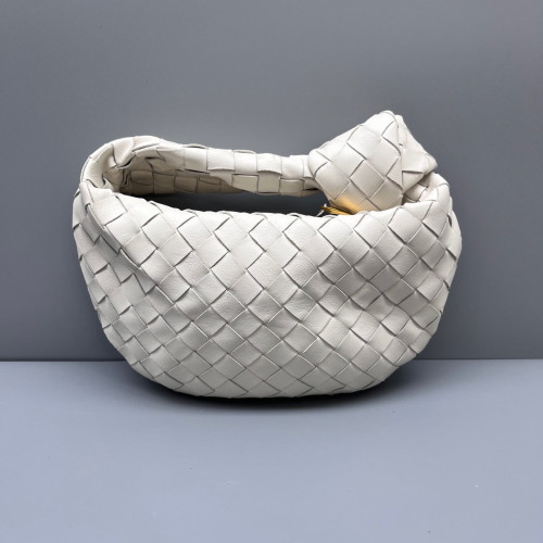 Bottega Veneta Mini Jodie Lambskin Intrecciato White