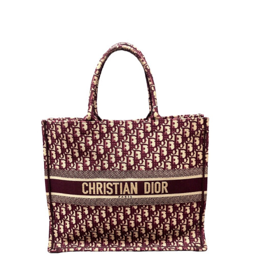 Dior Large Book Tote Oblique Burgundy
