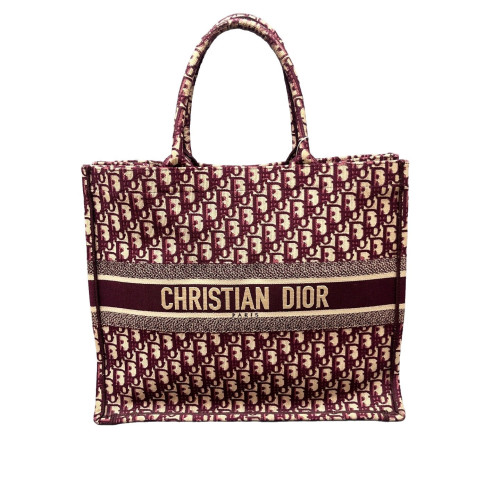 Dior Large Book Tote Oblique Burgundy