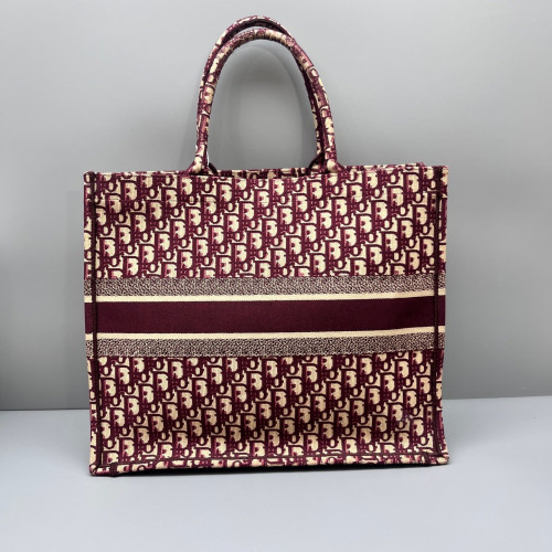 Dior Large Book Tote Oblique Burgundy