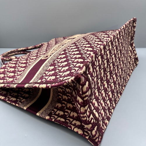 Dior Large Book Tote Oblique Burgundy