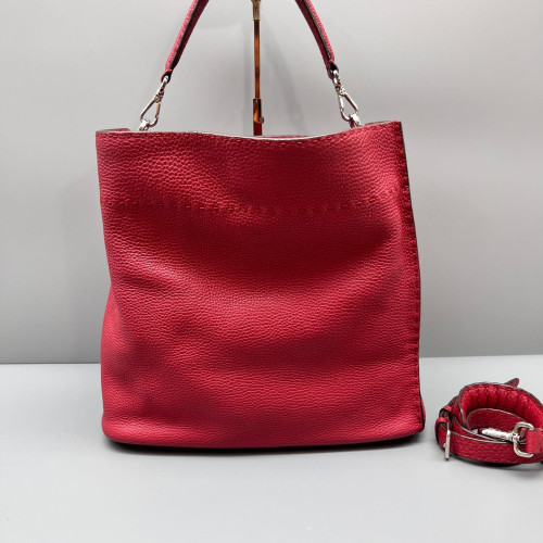 Fendi Bucket Grained Calfskin Red Fendi Bucket Grained Calfskin Red