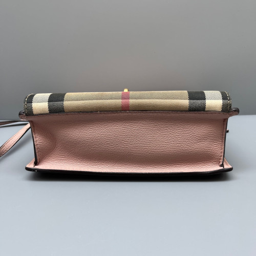 Burberry Small Macken Crossbody Bag House Check Calfskin Pink Beige Black Burberry Small Macken Crossbody Bag House Check Calfskin Pink Beige Black