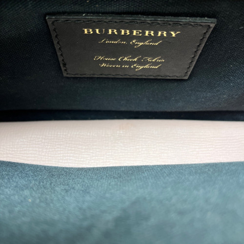 Burberry Small Macken Crossbody Bag House Check Calfskin Pink Beige Black Burberry Small Macken Crossbody Bag House Check Calfskin Pink Beige Black