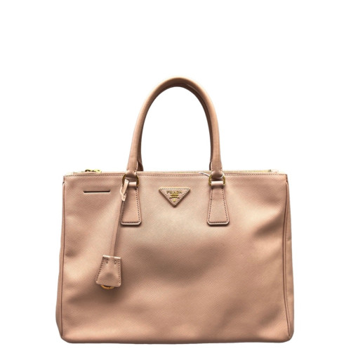 Prada Large Galleria Double Zip Tote Saffiano Calfskin Light Tan