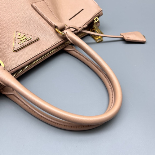 Prada Large Galleria Double Zip Tote Saffiano Calfskin Light Tan