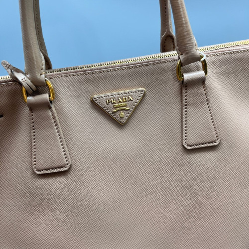 Prada Large Galleria Double Zip Tote Saffiano Calfskin Light Tan